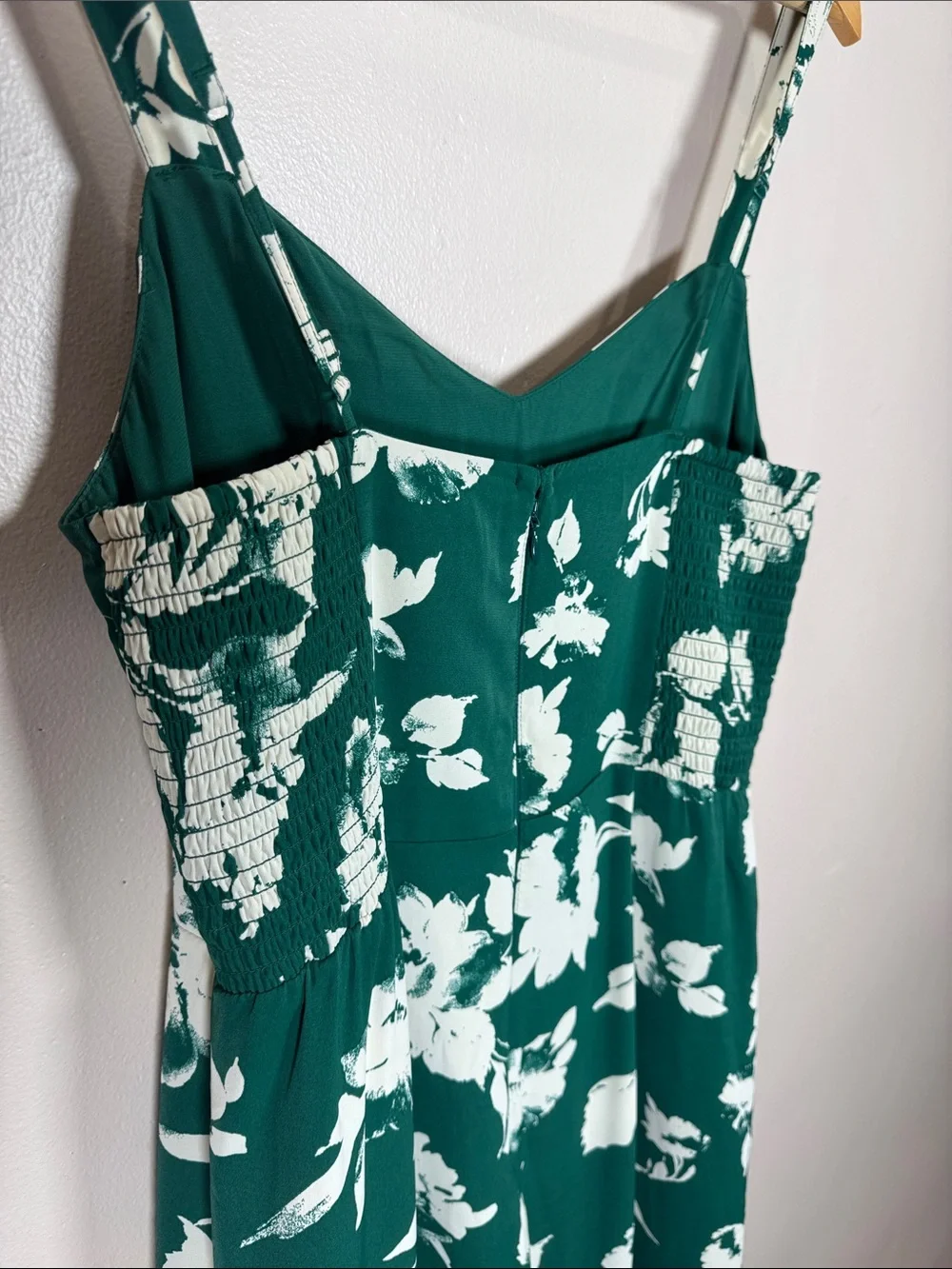 Abercrombie & Fitch floral maxi dress M satin formal tiered green cottagecore